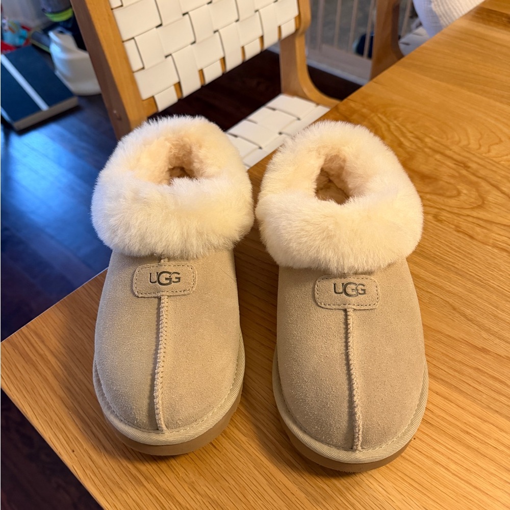 UGG Women's Chestnut Suede Shearling Cuff Slip-On Booties